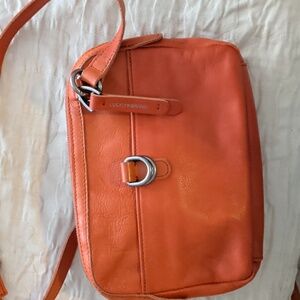 🍀☺️ Lucky Brand Orange Genuine Leather Crossbody Bag